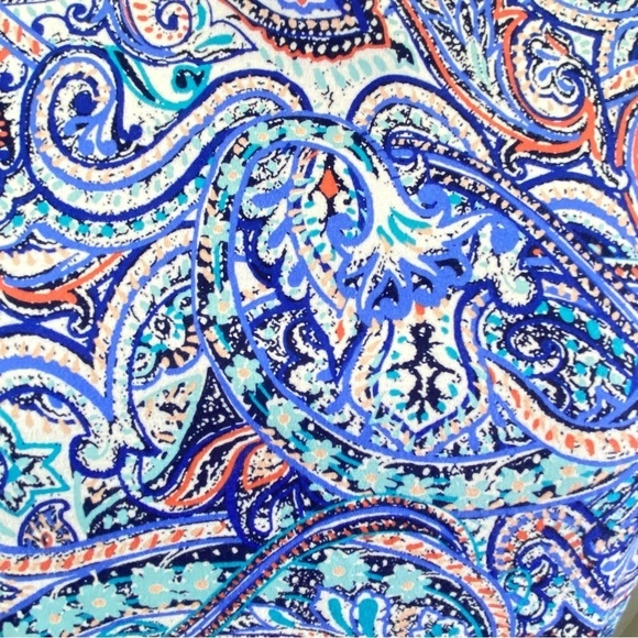 KIM ROGERS women's plus size XXL multi color paisley classic tee 100% cotton - Picture 5 of 9